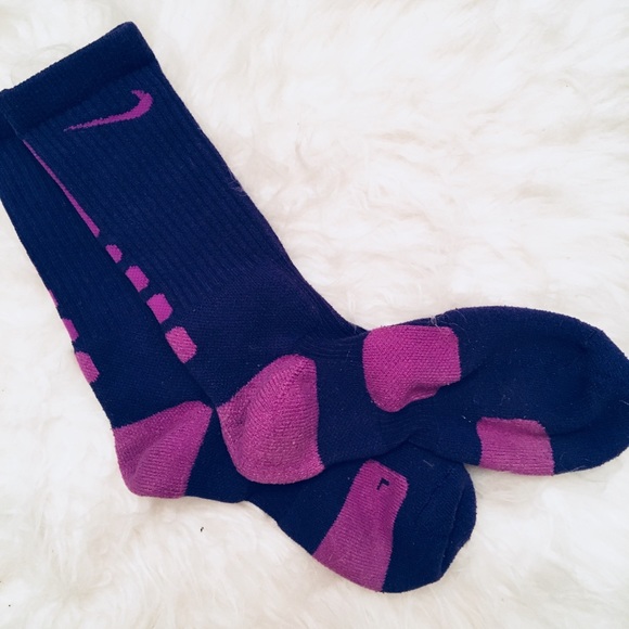 blue and pink elite socks